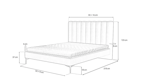 Polsterbett, gepolstertes Bett, gepolstertes Bett 180x200, Bett online kaufen